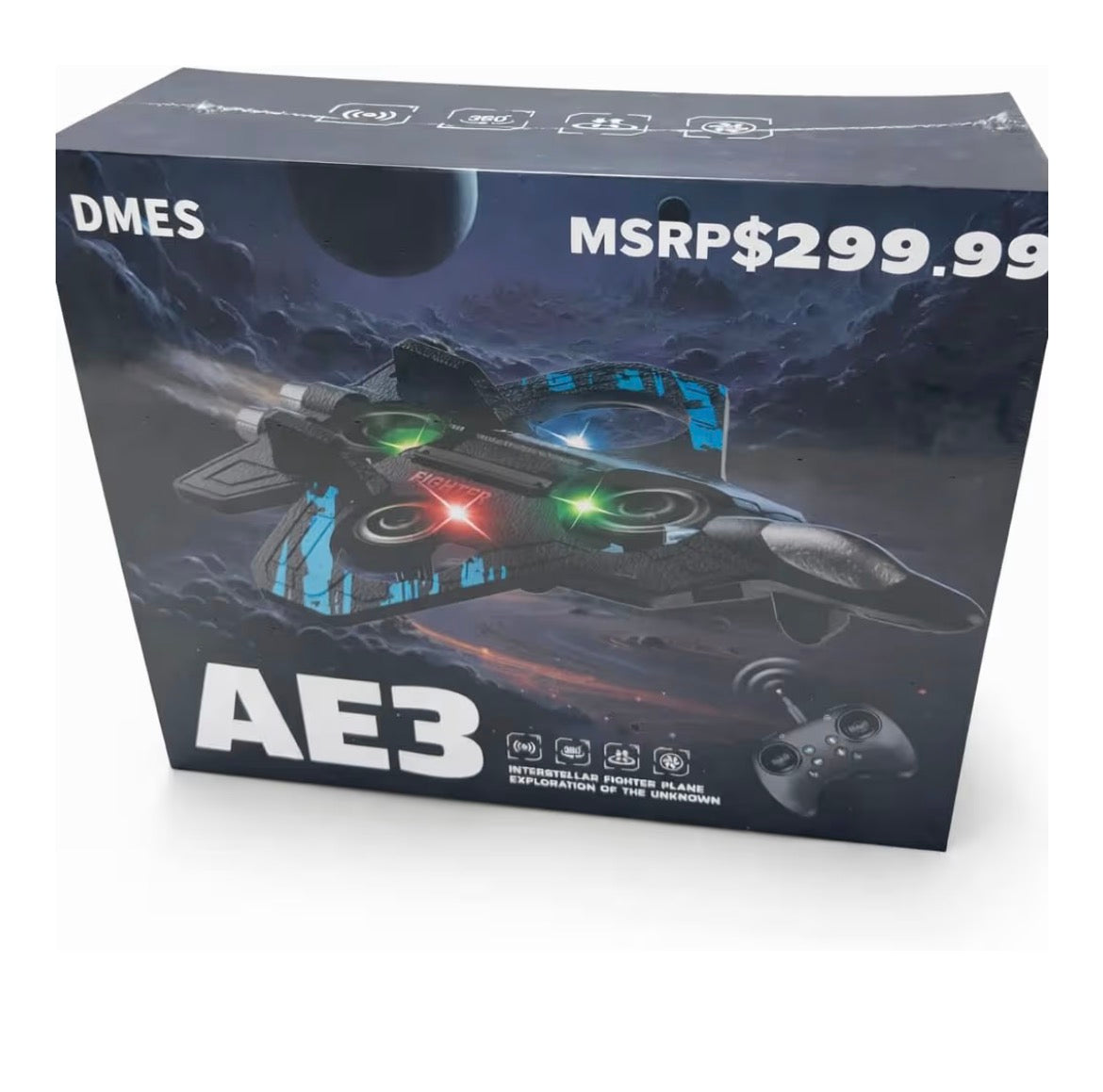 Fighter Plane, Remote Control Space Drone with LED Lights