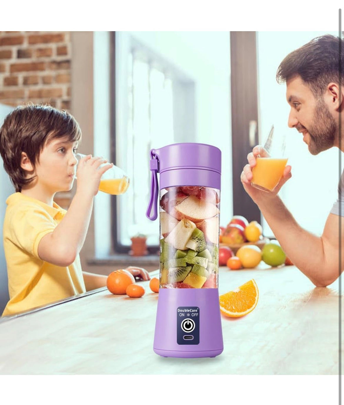 Portable USB Rechargeable Blender – Smoothie & Juice Maker Bottle