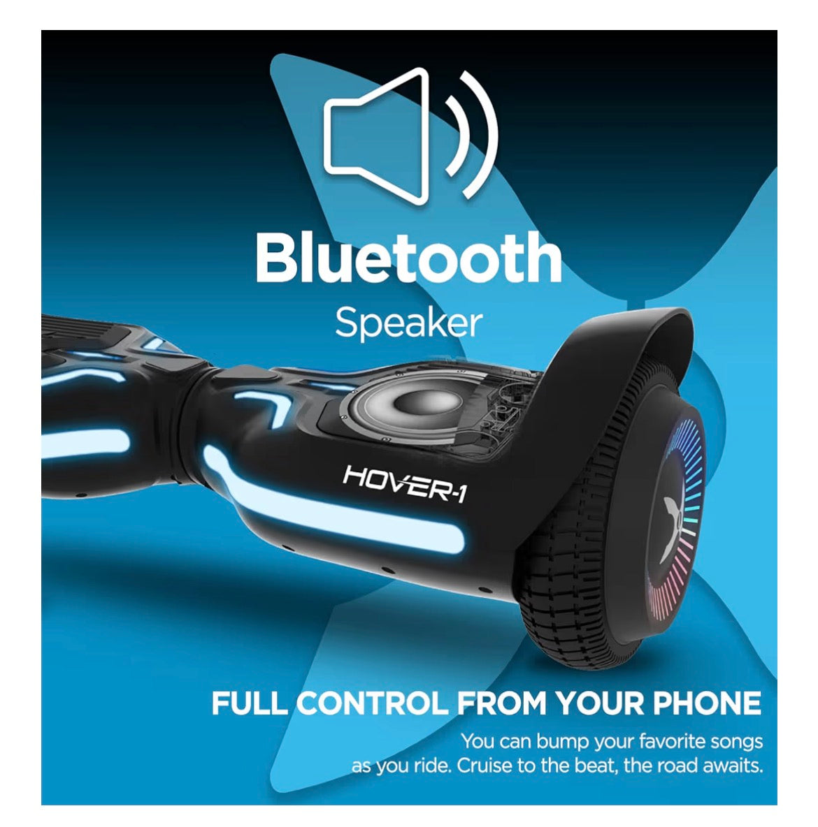 Hover-1 Superfly Electric Self Balancing Scooter with 7MPH Top Speed, 6 Mile Range, Long Lasting Li-Ion Battery - 5HR Full Charge, Built-In Bluetooth Speaker - Rider Modes: Beginner to Expert