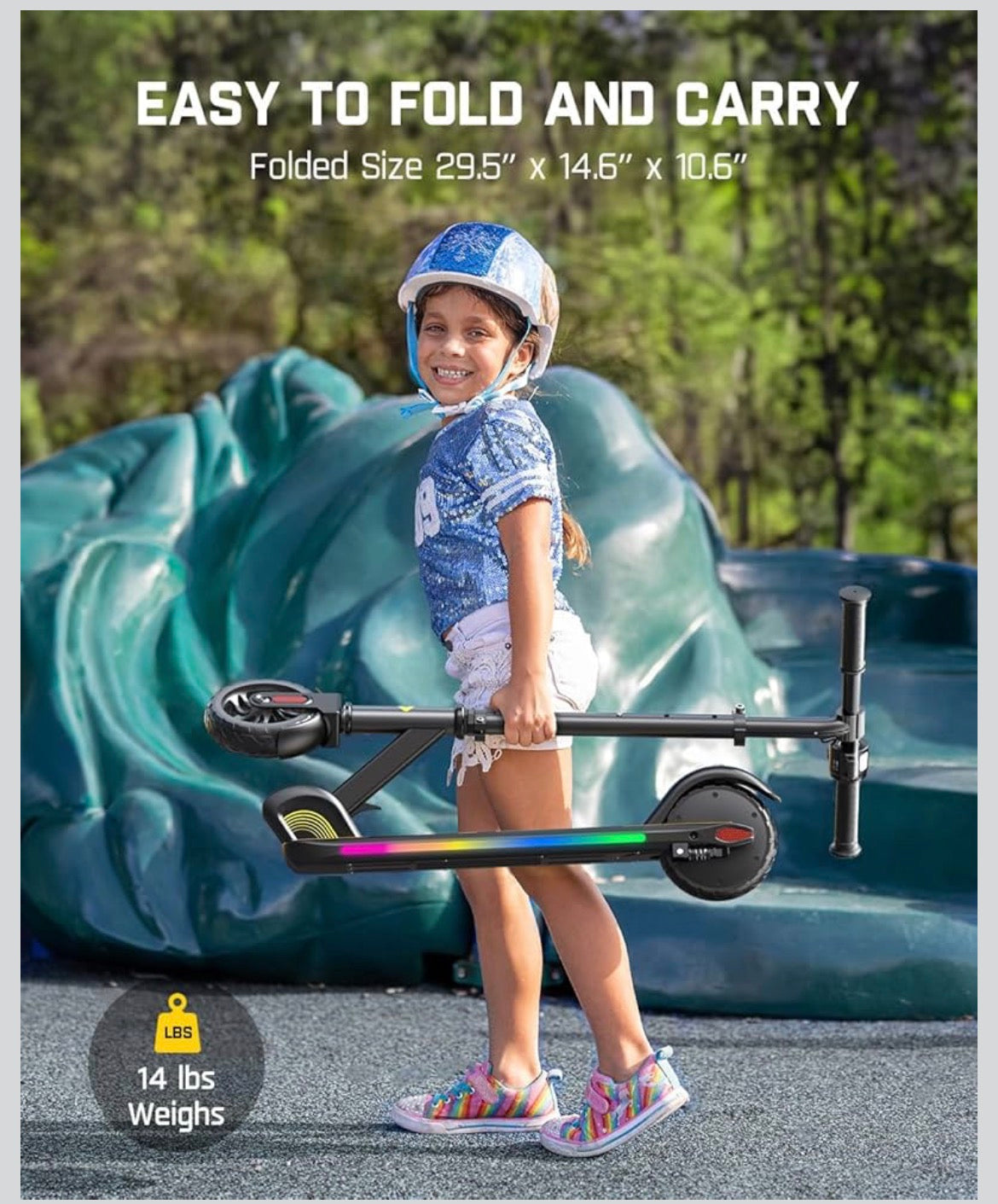 FanttikRaide
Kids Electric Scooter with LED Lights – Foldable E-Scooter for Boys & Girls – Lightweight Ride Scoo