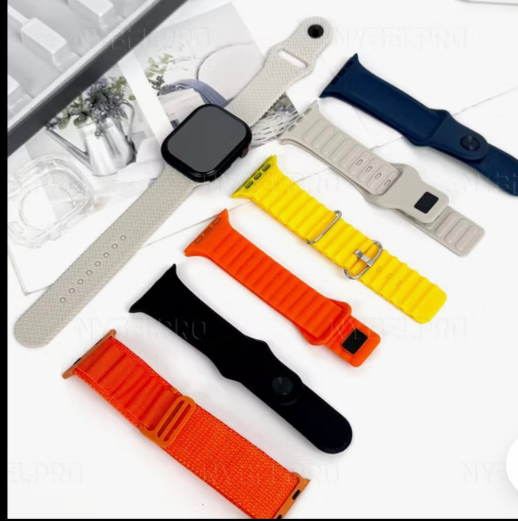 C60 Ultra 3 Smart Watch Gift Set with 7 Straps – Fitness Tracker, Heart Rate Monitor, Bluetooth Smartwatch for iPhone & Android