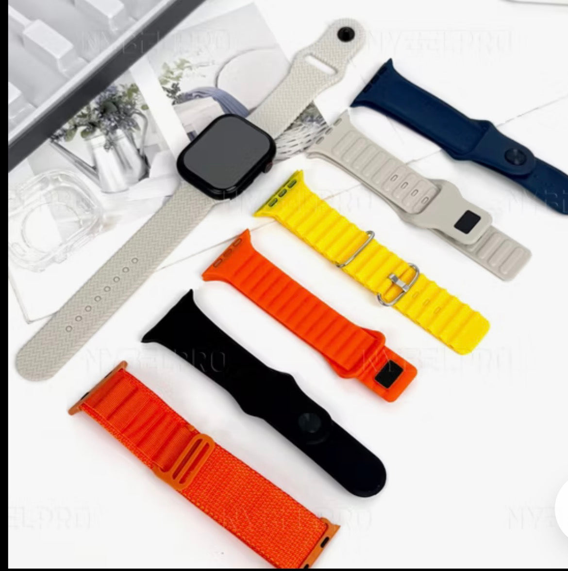 C60 Ultra 3 Smart Watch Gift Set with 7 Straps – Fitness Tracker, Heart Rate Monitor, Bluetooth Smartwatch for iPhone & Android