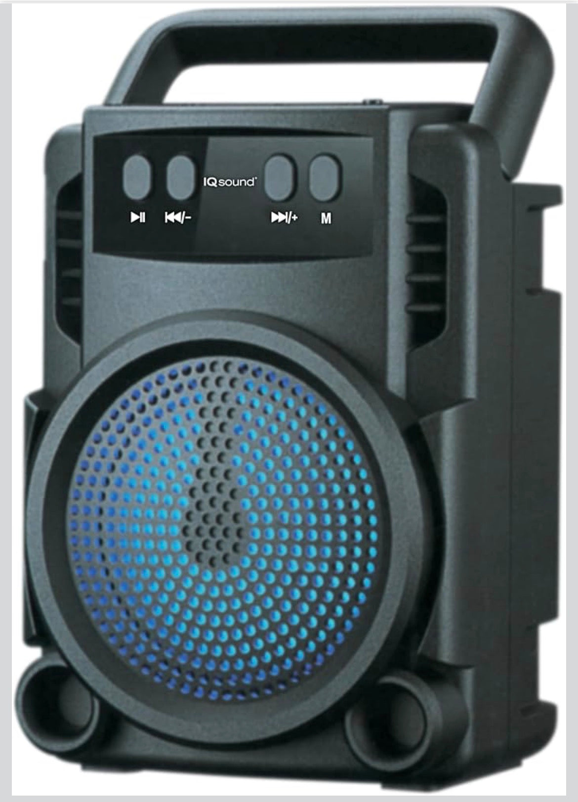 Supersonic IQ Sound IQ-1403BT Portable Bluetooth Speaker with True Wireless Stereo, Colorful LED Lights, USB/Micro SD Inputs, FM Radio, Integrated Carry Handle, 3W RMS Power, USB & Micro SD Inputs