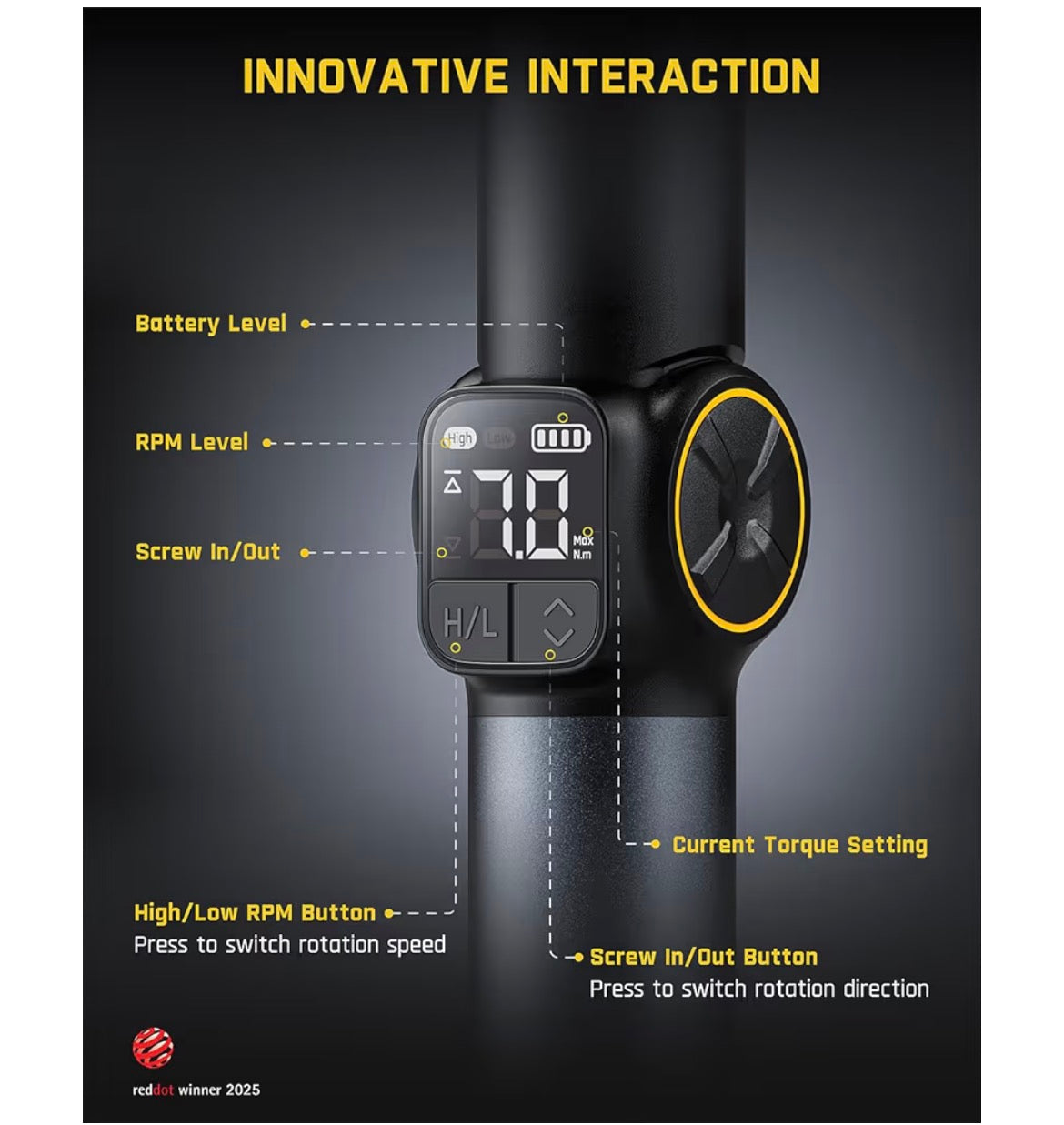 Fanttik S1 APEX Electric Screwdriver, Pivot Handle Screwdriver, Max 7N.m High Torque, 2 Speed Options, 1/4''Hex, Screen Interaction, Tech Tool for DIY Enthusiasts-Deluxe Edition