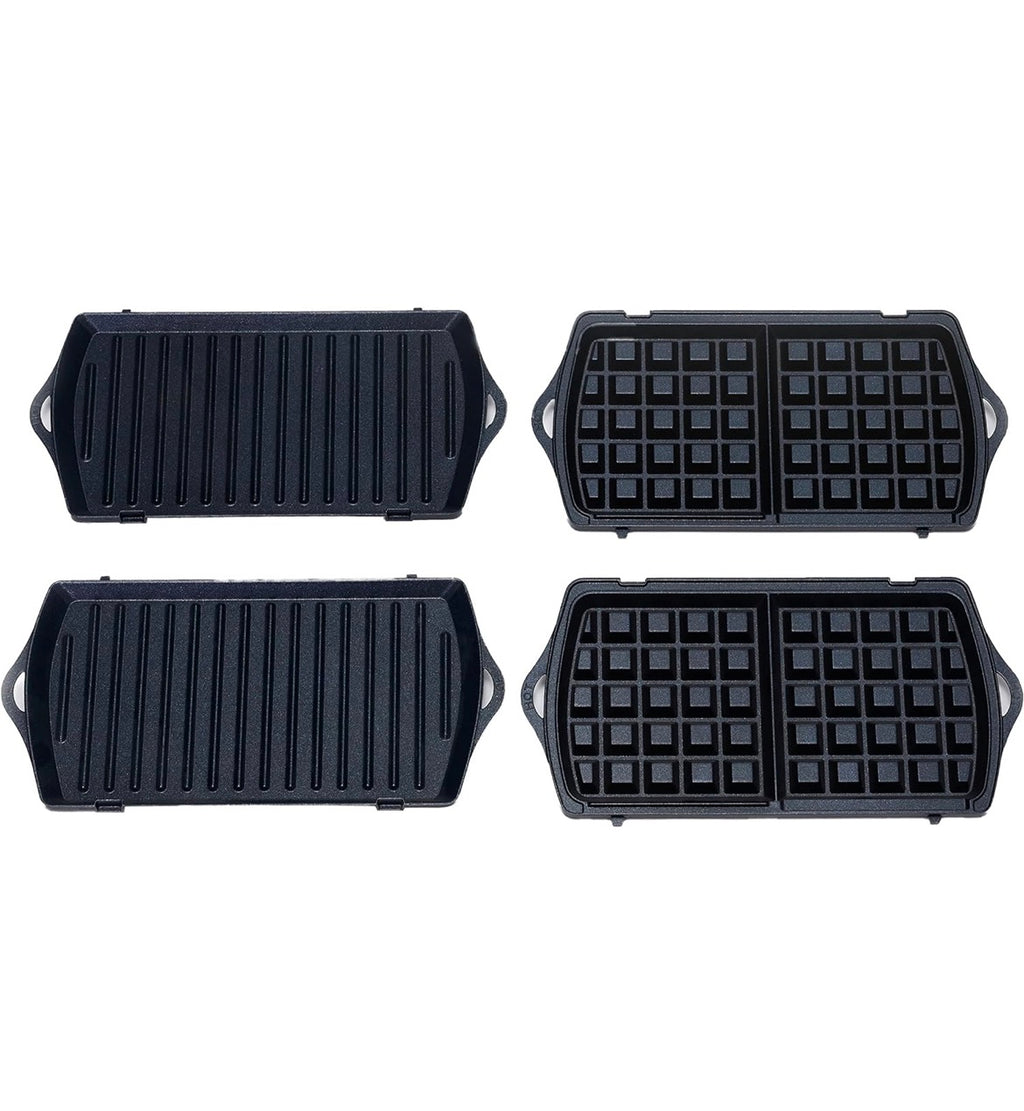 3-in-1 Waffle Maker & Sandwich Maker – Non-Stick Plates – Electric Breakfast Maker with Removable Grill Plates
