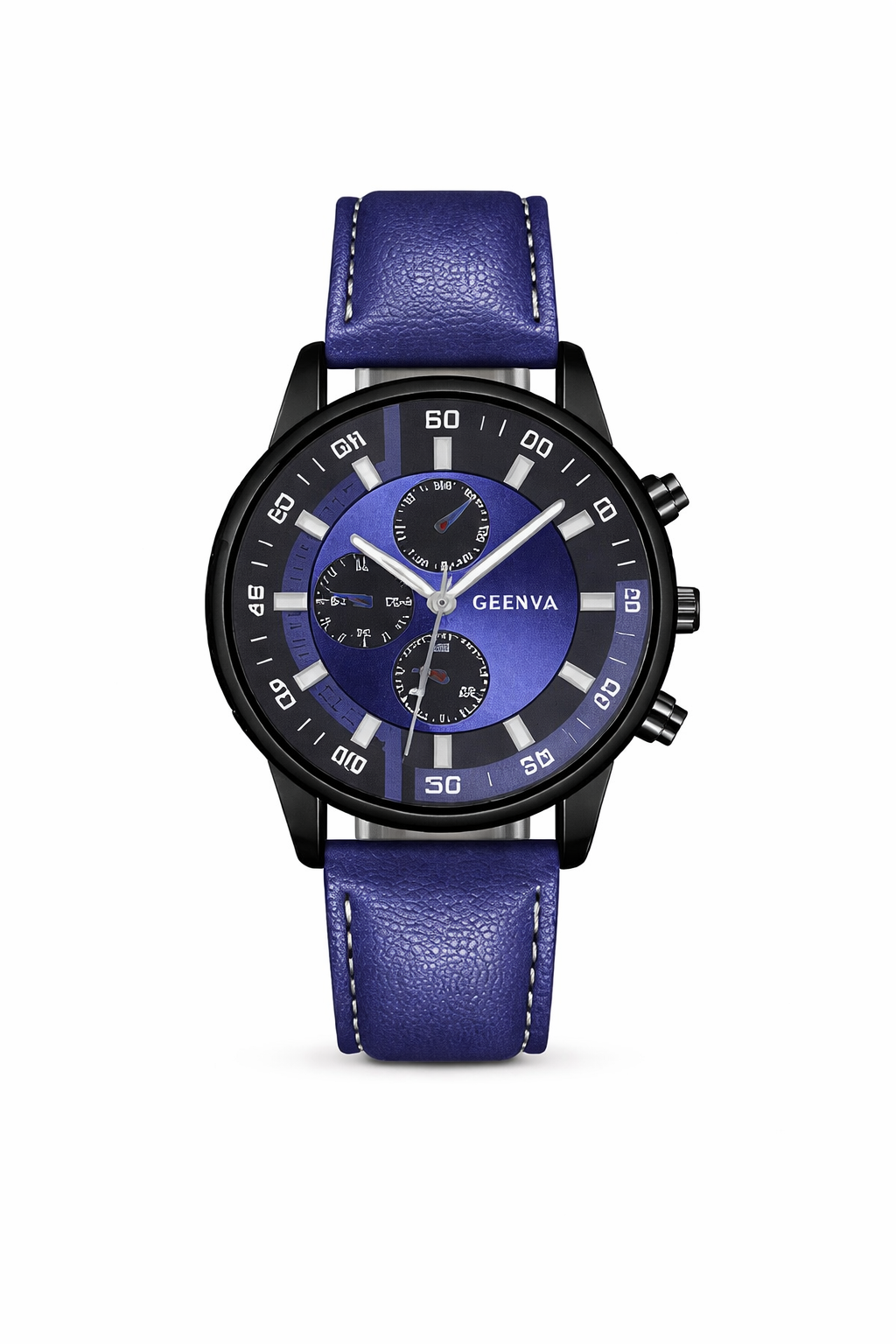 Men's Luxury Chronograph Watch – GEENVA Brown Leather Strap Fashion Wrist Watch