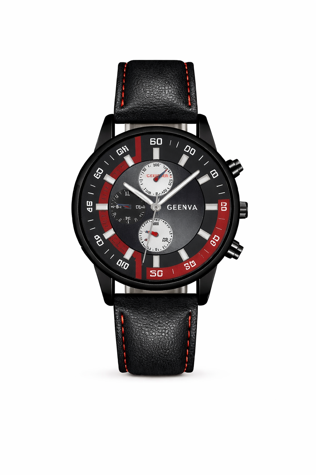 Men's Luxury Chronograph Watch – GEENVA Brown Leather Strap Fashion Wrist Watch