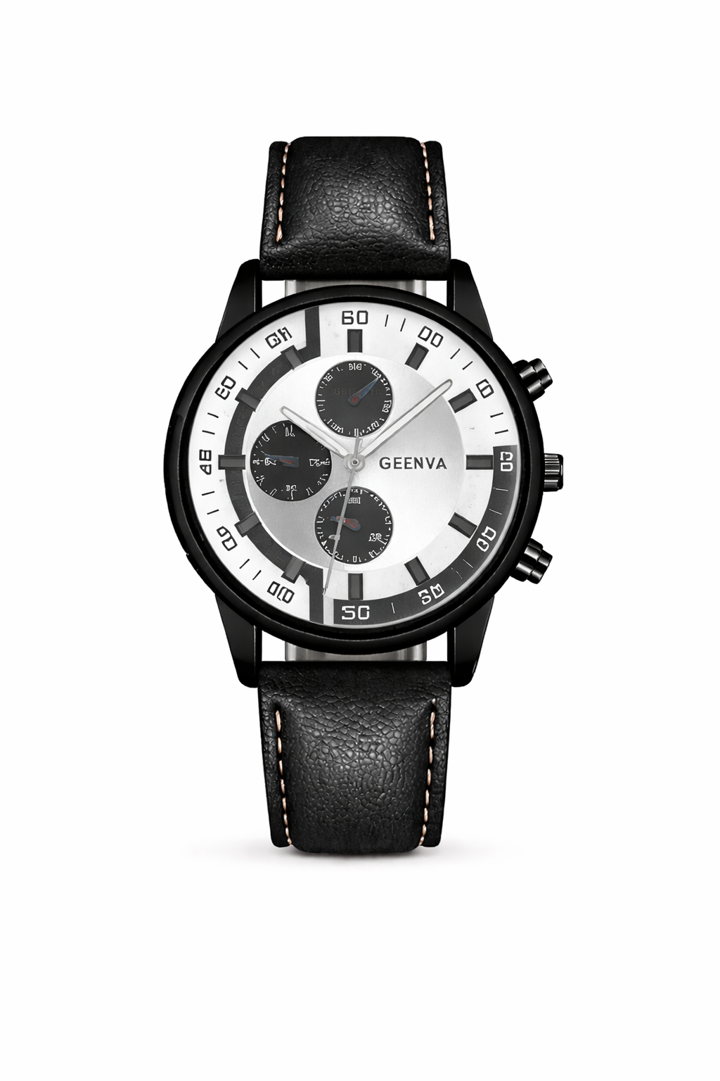 Men's Luxury Chronograph Watch – GEENVA Brown Leather Strap Fashion Wrist Watch